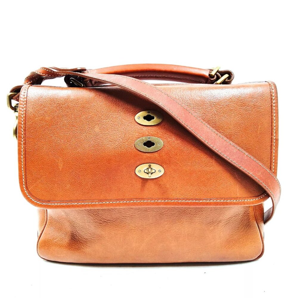 Mulberry Brynn Tan Leather Shoulder Bag with Brass Hardware